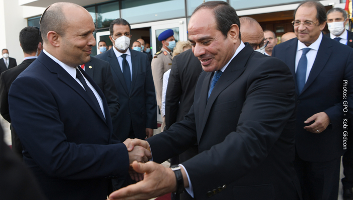 Naftali Bennett with Abdel Fattah al-Sisi