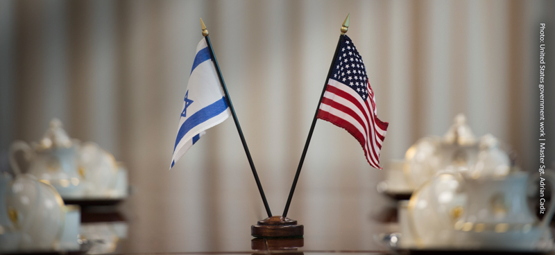 Flags of Israel and The United States